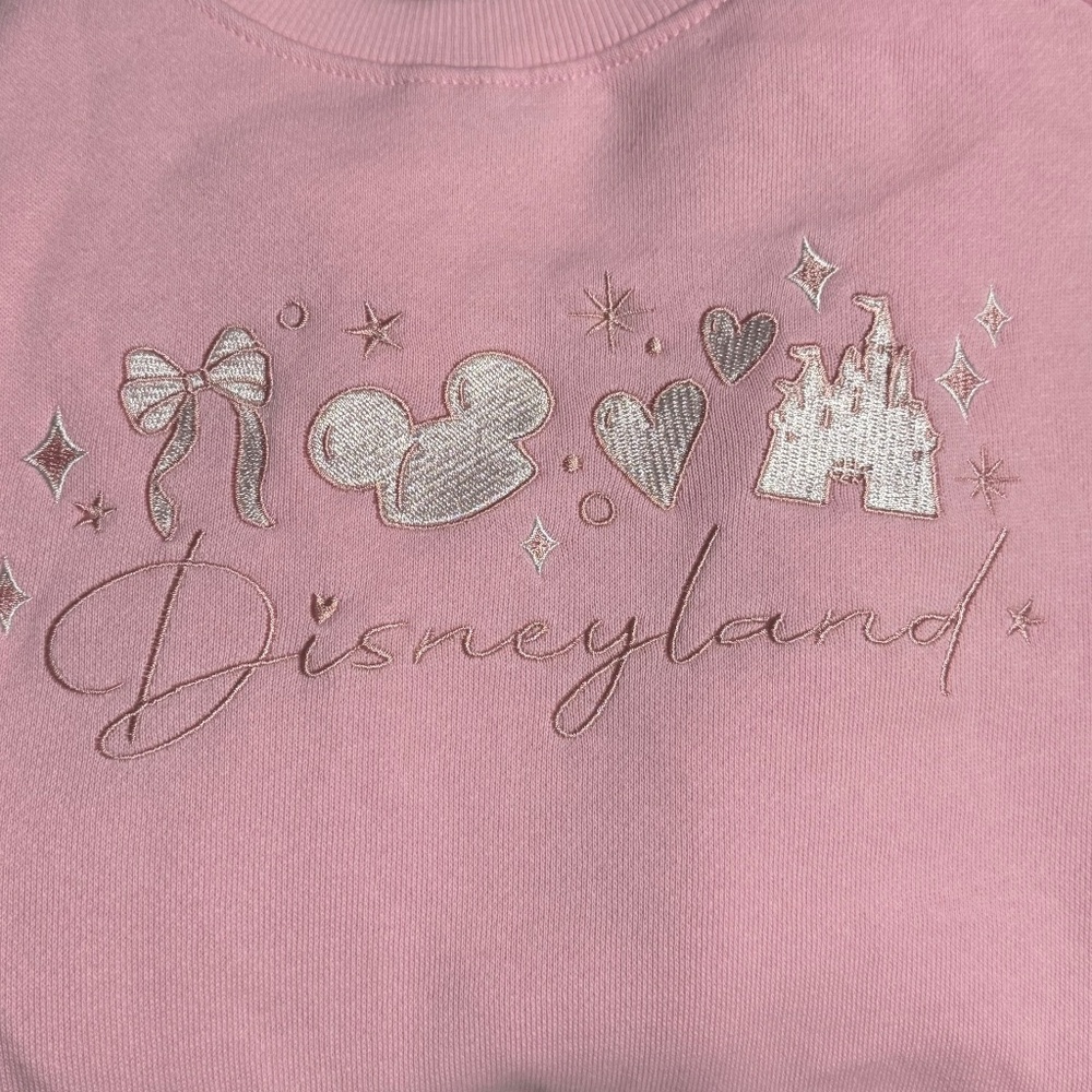 Disneyland Pink Castle Bow Sweatshirt XLarge NWT